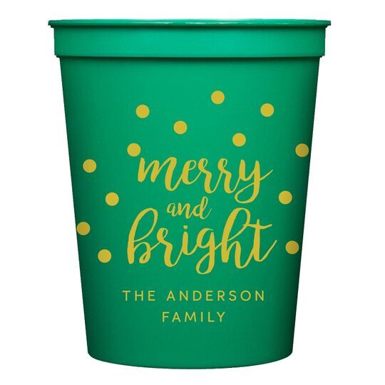 Confetti Dots Merry and Bright Stadium Cups